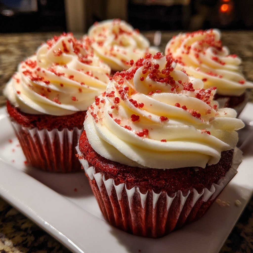 Red-Velvet-Cupcakes zum Valentinstag