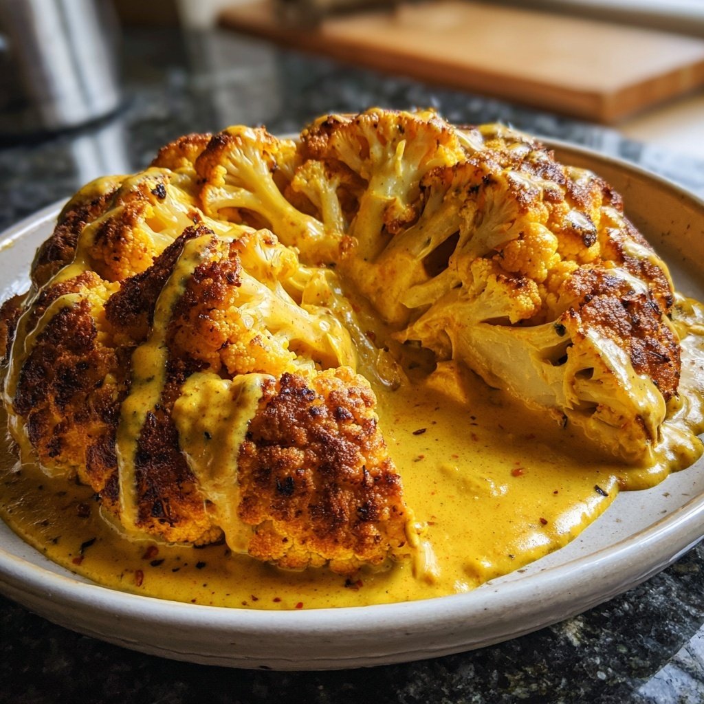 Blumenkohl mit Currysauce