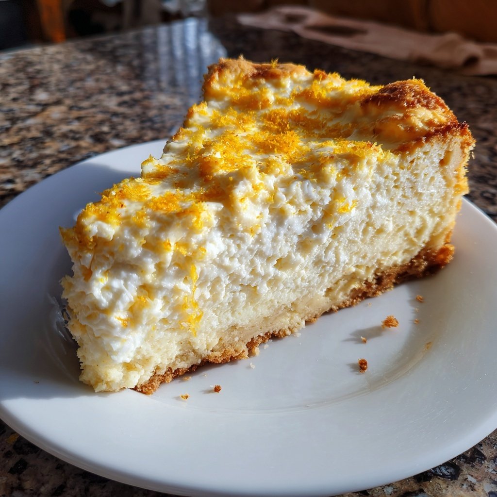Käsekuchen mit Zitronenabrieb und Quark