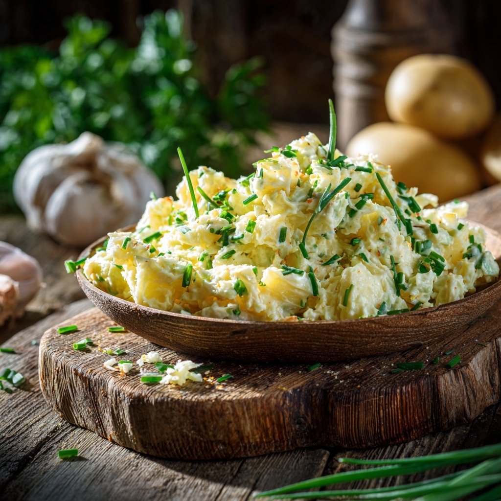 Kartoffelsalat Mit Schnittlauch Zum Grillen
