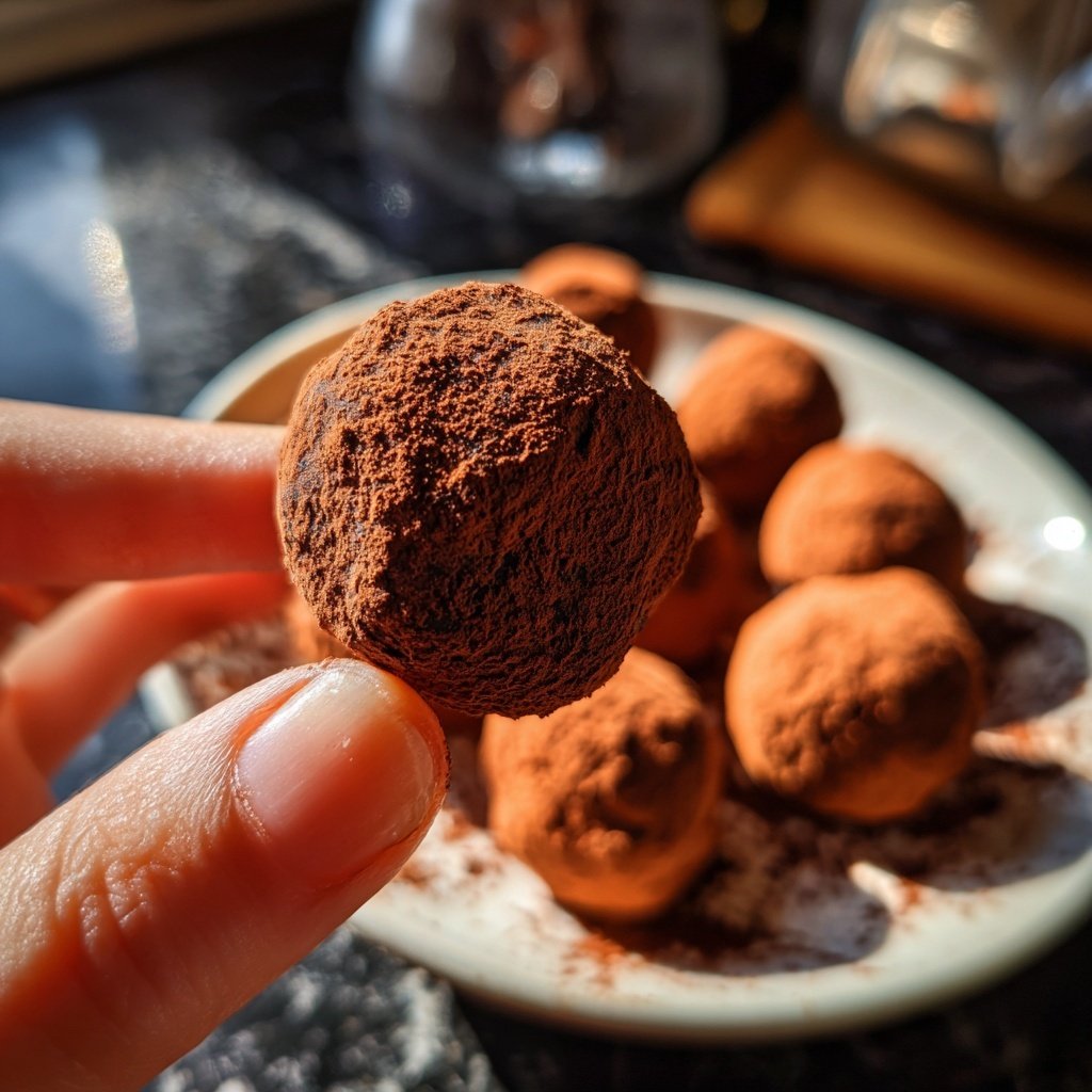 Schokoladentrüffel mit Rosenkakao