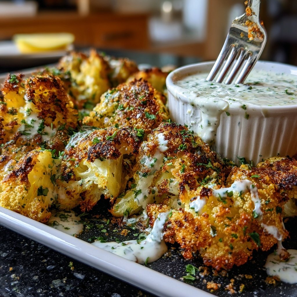 Blumenkohl Gebacken Mit Joghurt Dip