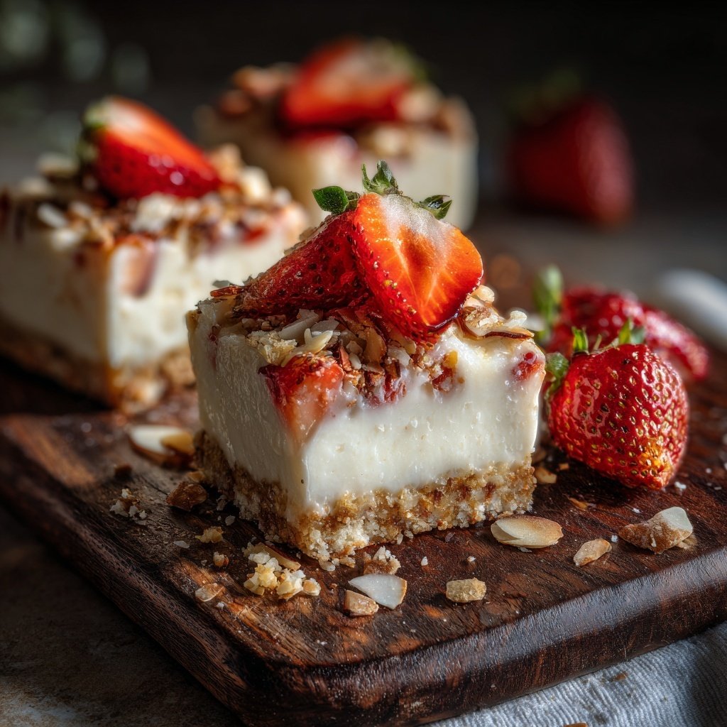 Erdbeer Joghurt Schnitten Mit Mandelboden