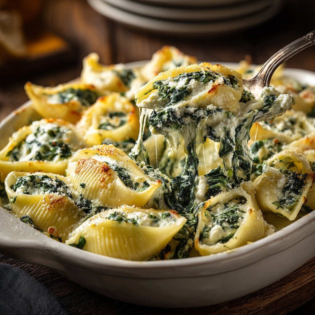 Nudelauflauf mit Spinat und Ricotta