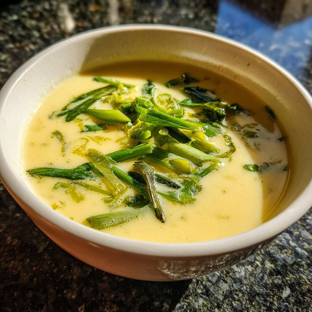 Blumenkohlsuppe mit Lauchzwiebeln