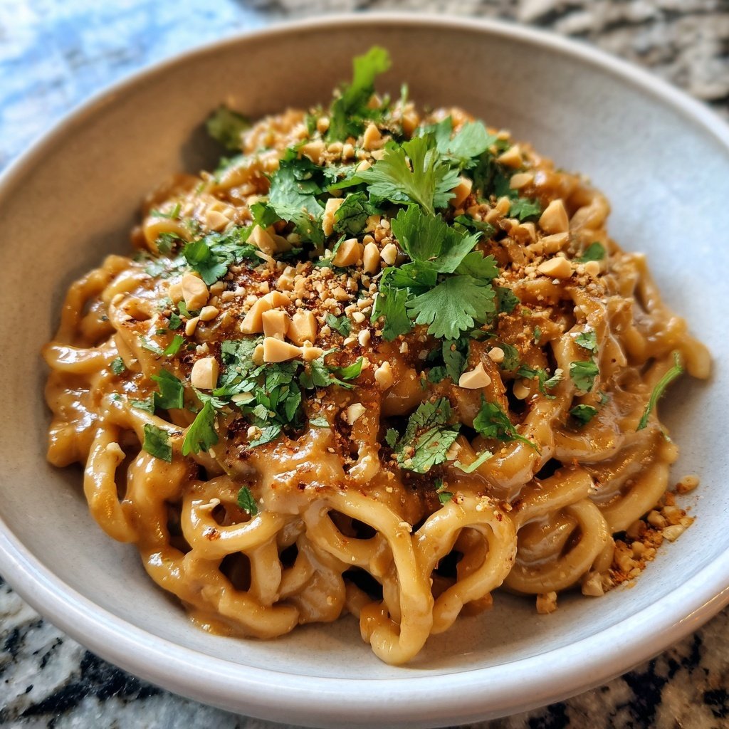 Reisnudeln mit Erdnusssauce